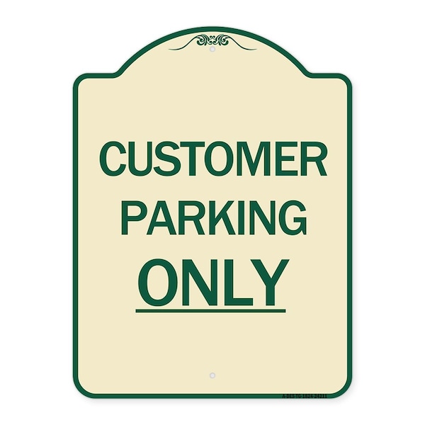Customer Parking Only Heavy-Gauge Aluminum Architectural Sign, 24" x 18", TG-1824-24211